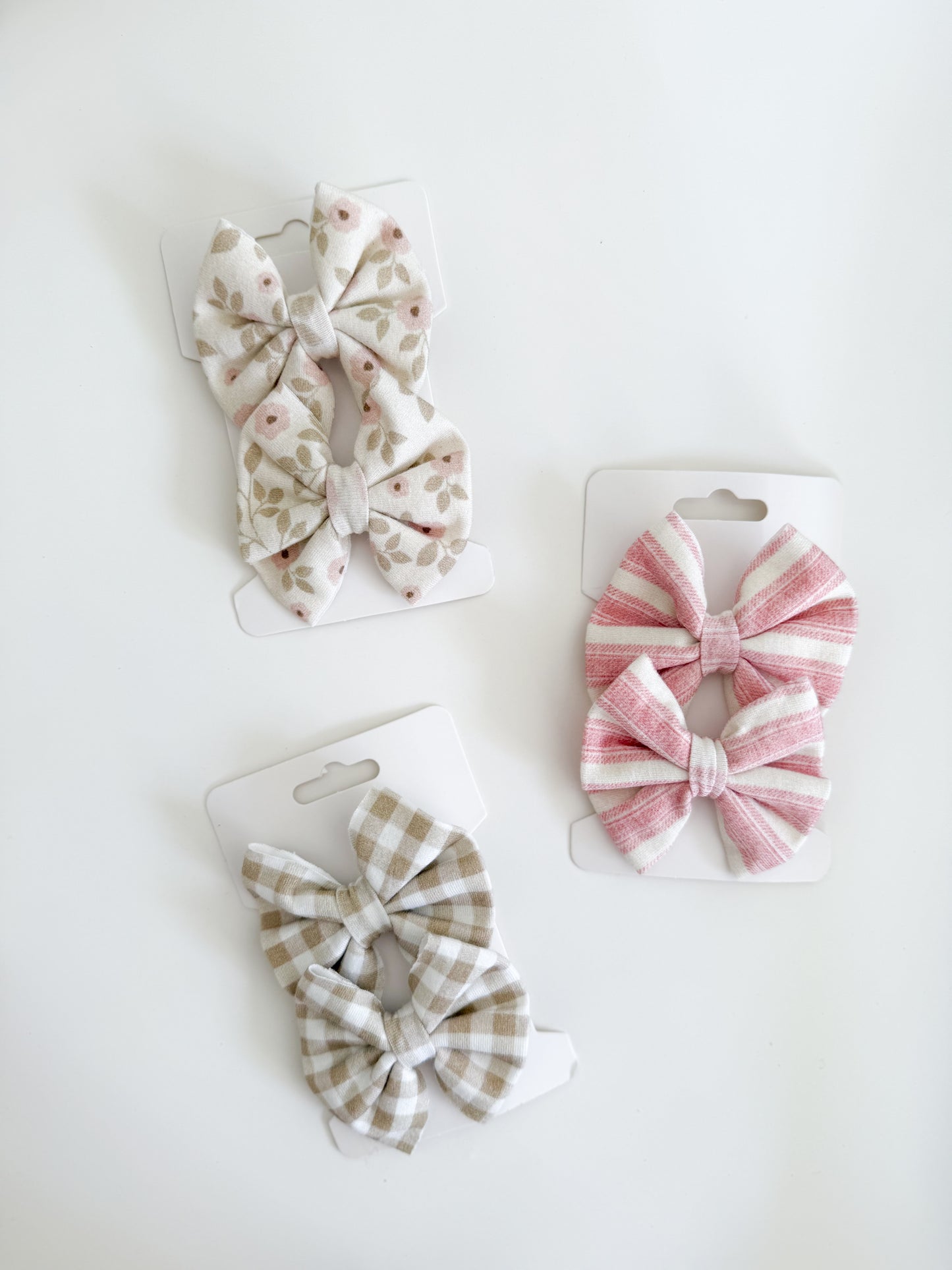 Gingham, Pink Stripes, Ditsy Floral Piggies