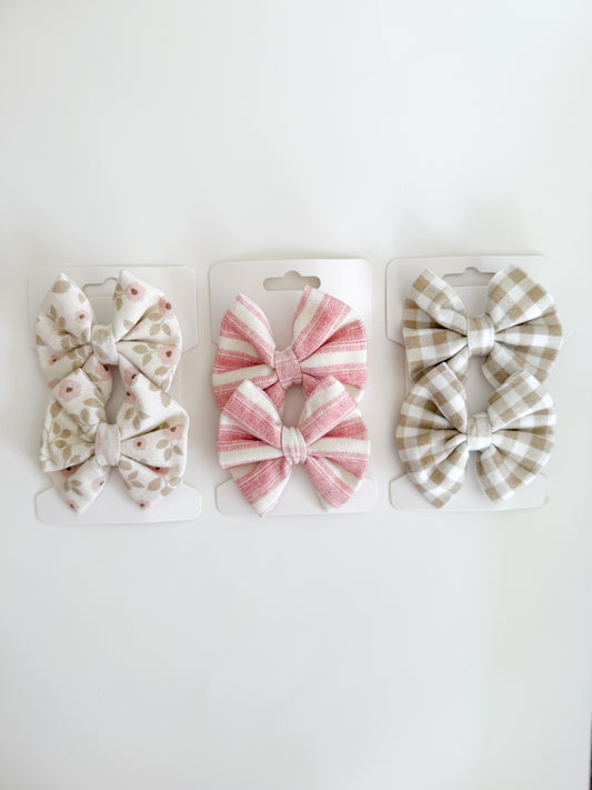 Gingham, Pink Stripes, Ditsy Floral Piggies